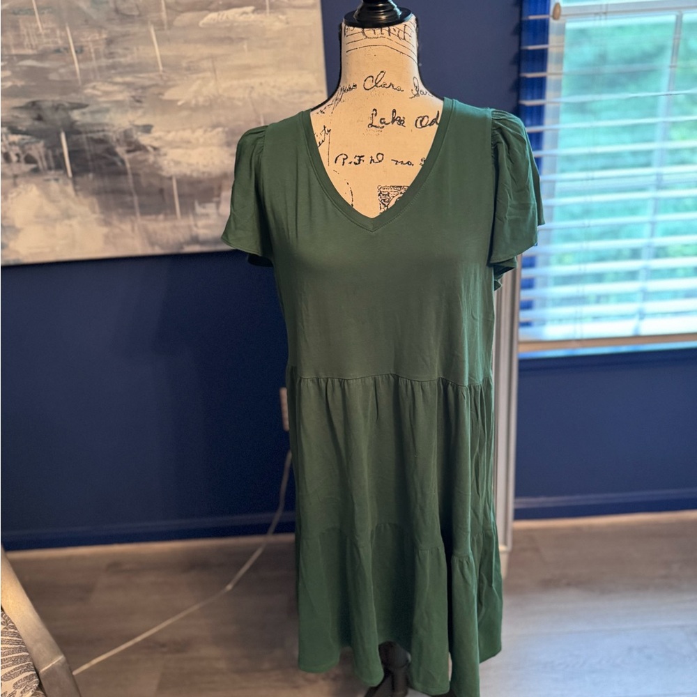 J. Crew Deep Green T-shirt sundress NWT